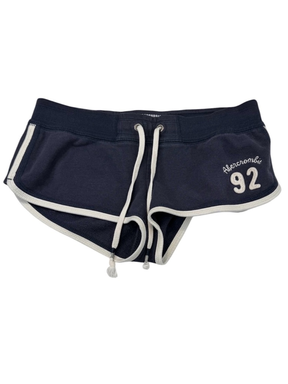 !!!!! SOLD !!!        Small Navy Cotton Contrast Trim Drawstring Y2K